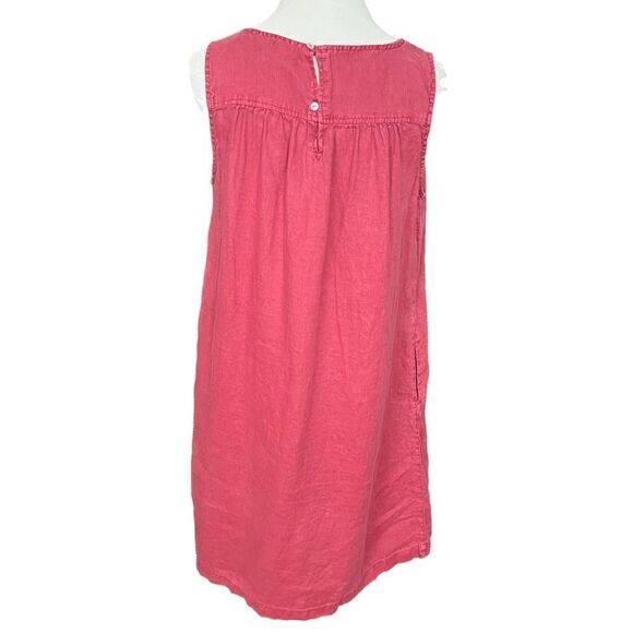 Cynthia Rowley Linen Sleeveless Dress Deep Pink M - Picture 3 of 7